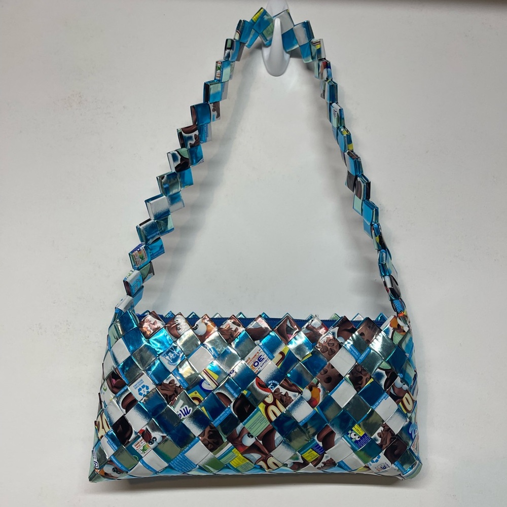 Candy Wrapper Woven Purse Shoulder Bag Multicolor